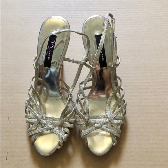 nina new york gold heels